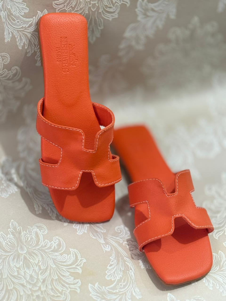 Orange Slip-On Flats