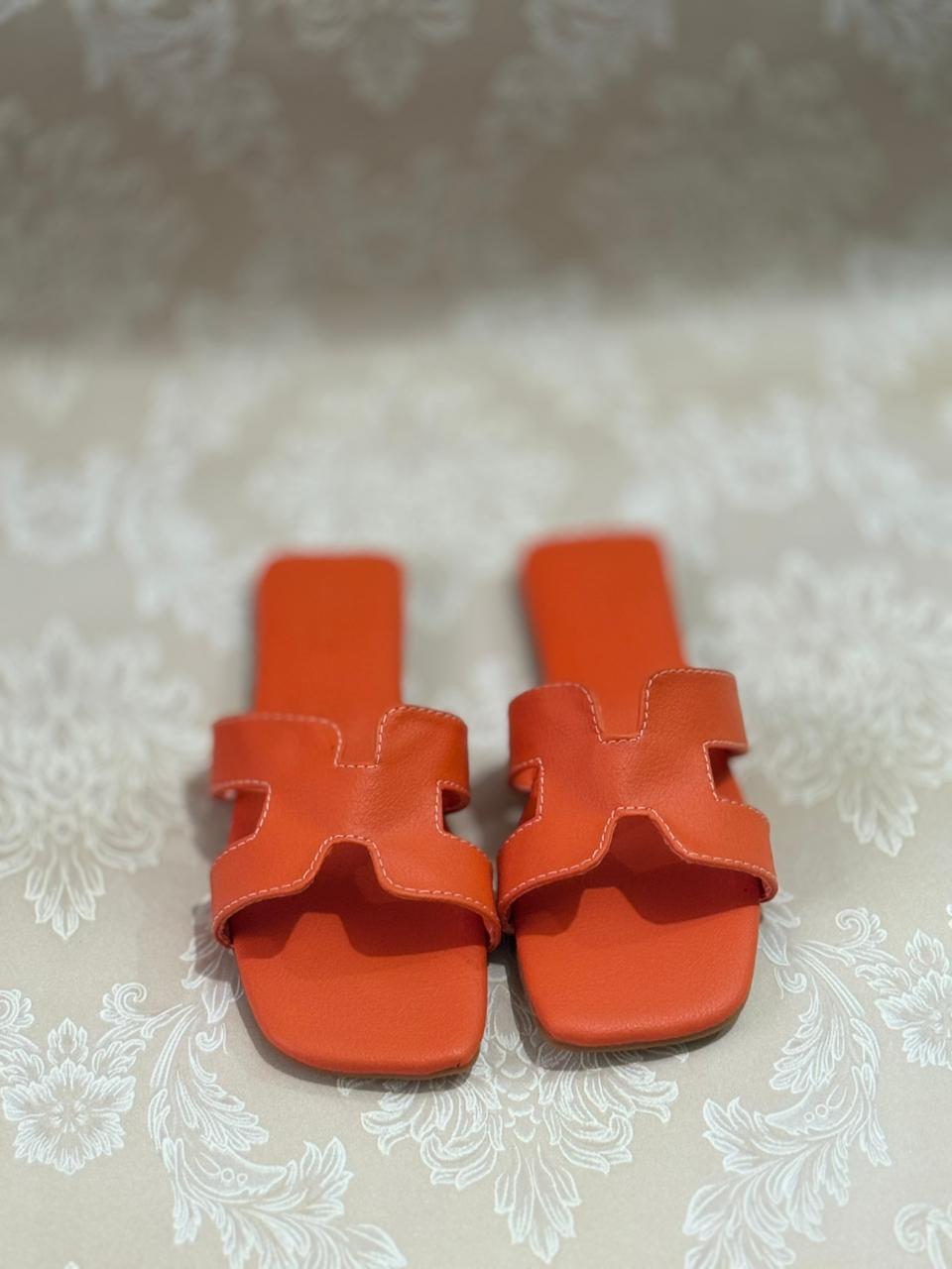 Orange Slip-On Flats