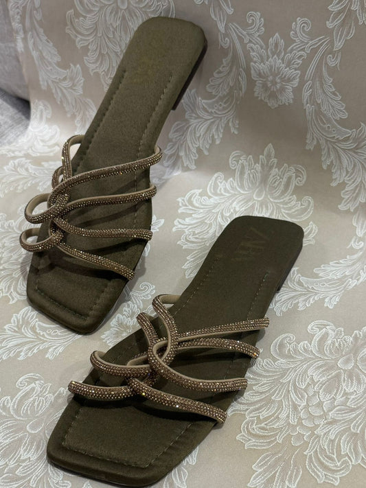 Brown Strap Flats